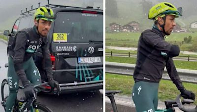 A Daniel Felipe Martínez lo dejó su ruta en el Giro de Italia y casi le toca irse en cicla