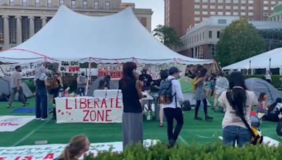 Pro-Palestinian protesters set up new encampment at Columbia; demonstrations also at Brooklyn Museum
