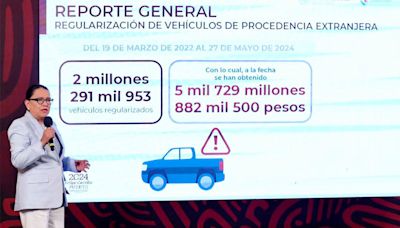 Más de 2 millones 291 mil 953 vehículos han sido regularizados: SSPC