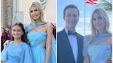 Ivanka Trump wore a floor-length blue gown to match her family at Tiffany Trump's Mar-a-Lago wedding