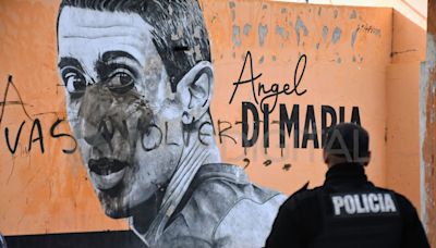 ¡Lamentable! VANDALIZARON un mural de Ángel Di María en Rosario, tras la derrota de Central por Copa Libertadores