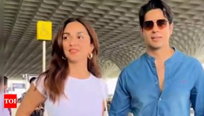 Sidharth Malhotra and Kiara Advani slay airport fashion with coordinated looks: video inside | Hindi Movie News - Times of India