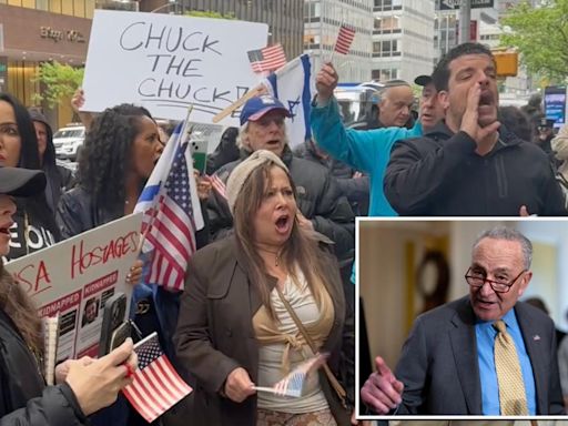 Pro-Israel protesters call on ‘traitor’ Chuck Schumer to resign: ‘Chuck the Chuck’
