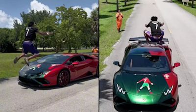 IShowSpeed Jumps Over Speeding Lamborghini: 'First Person in the World'