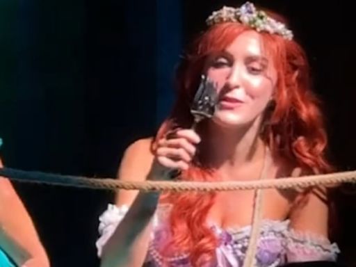 Jodi Benson tears up as she watches her daughter perform as Ariel