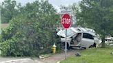 Woman dead after crashing into sign, tree in Clayton