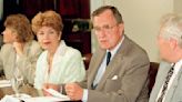 President Bush and Patricia Harrison