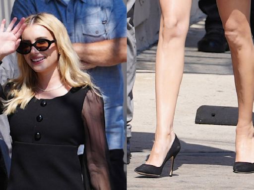 Emma Roberts Wears a Celebrity Favorite Shoe Style for ‘Jimmy Kimmel Live’ Interview — Courtesy of Manolo Blahnik