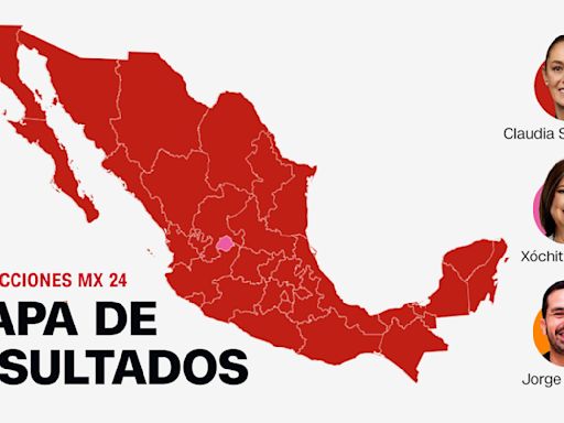 Mapa de resultados de las elecciones presidenciales 2024 en México: ¿dónde ganaron Sheinbaum, Gálvez y Máynez?