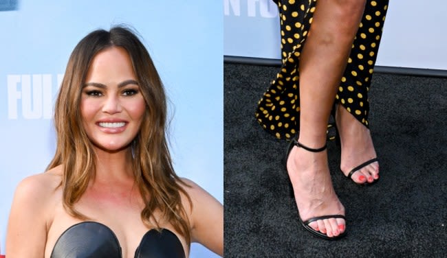 Chrissy Teigen Pops in Barely-There Heels for ‘A Man in Full’ Premiere