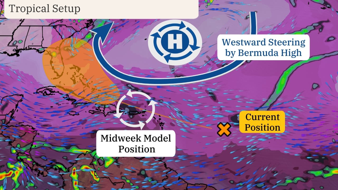 Maps show path of potential tropical storm that could impact East Coast