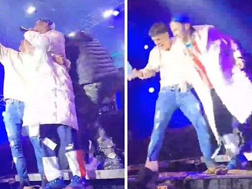 El accidente que sufrió L-Gante por un fan al caer del escenario en pleno show en Paraguay | Espectáculos