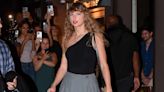 Taylor Swift Sports Striking Asymmetrical Top as She Leaves Album Release Party in New York City