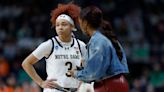 Notre Dame star Hannah Hidalgo misses several minutes of Sweet 16 defeat while staff struggle to remove nose piercing