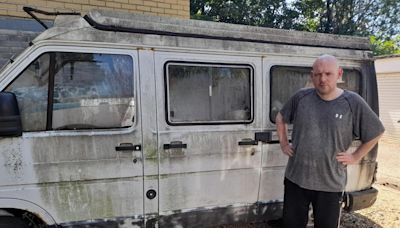 Resident begs council to act as mouldy van left outside home for months