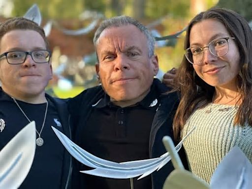 Warwick Davis makes first public appearance since the death of his wife Samantha as he and children Annabelle, 27, and Harrison, 21, attend hospice event in Lincolnshire