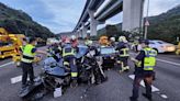 國1南下38K泰山段汽車追撞拖吊車 送醫1死2重傷