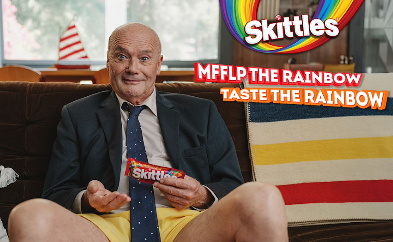 The Office’s Creed Bratton dodges social obligations with mouthfuls of Skittles