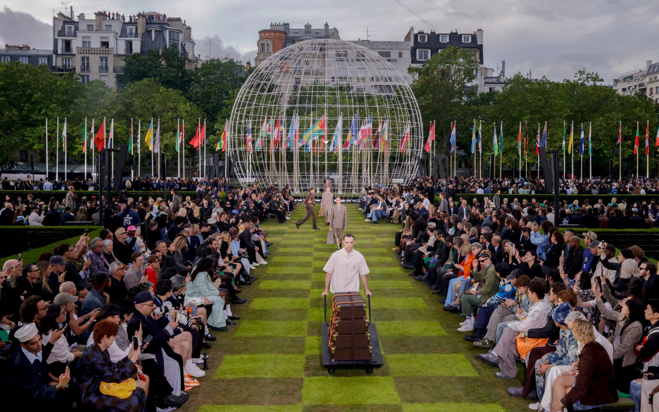 ‘Everything was flesh-coloured to represent humanness’: Pharrell Williams’ latest Louis Vuitton show comes amid political tensions in France