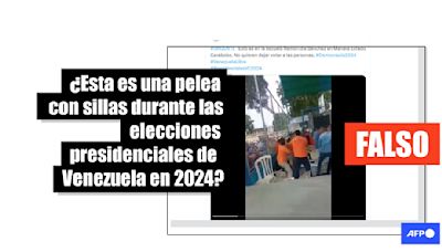 El video de una pelea con sillas en Venezuela se grabó en 2022, no en las elecciones de 2024