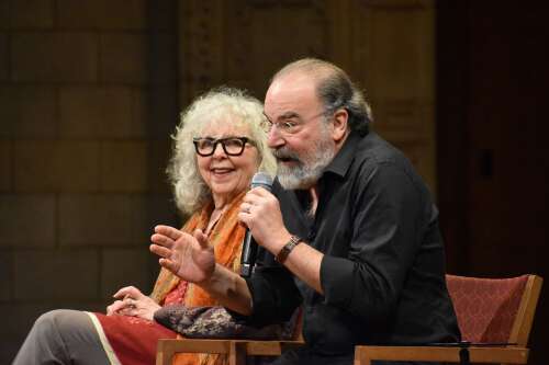 Mandy Patinkin and wife Kathryn Grody appear at Garde Sunday