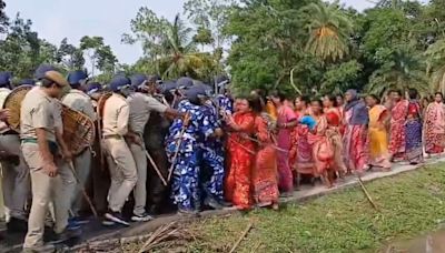 Sandeshkhali: Women Clash With Police In Fresh Violence, Bengal Governor Writes To CM Mamata
