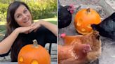 Tiffani Thiessen Gets Unexpected Pumpkin Carving Help: ‘Let the Chickens Go At It’