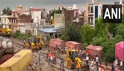 Restoration work to resume train movement underway after goods train derails near Uttar Pradesh's Amroha | Business Insider India