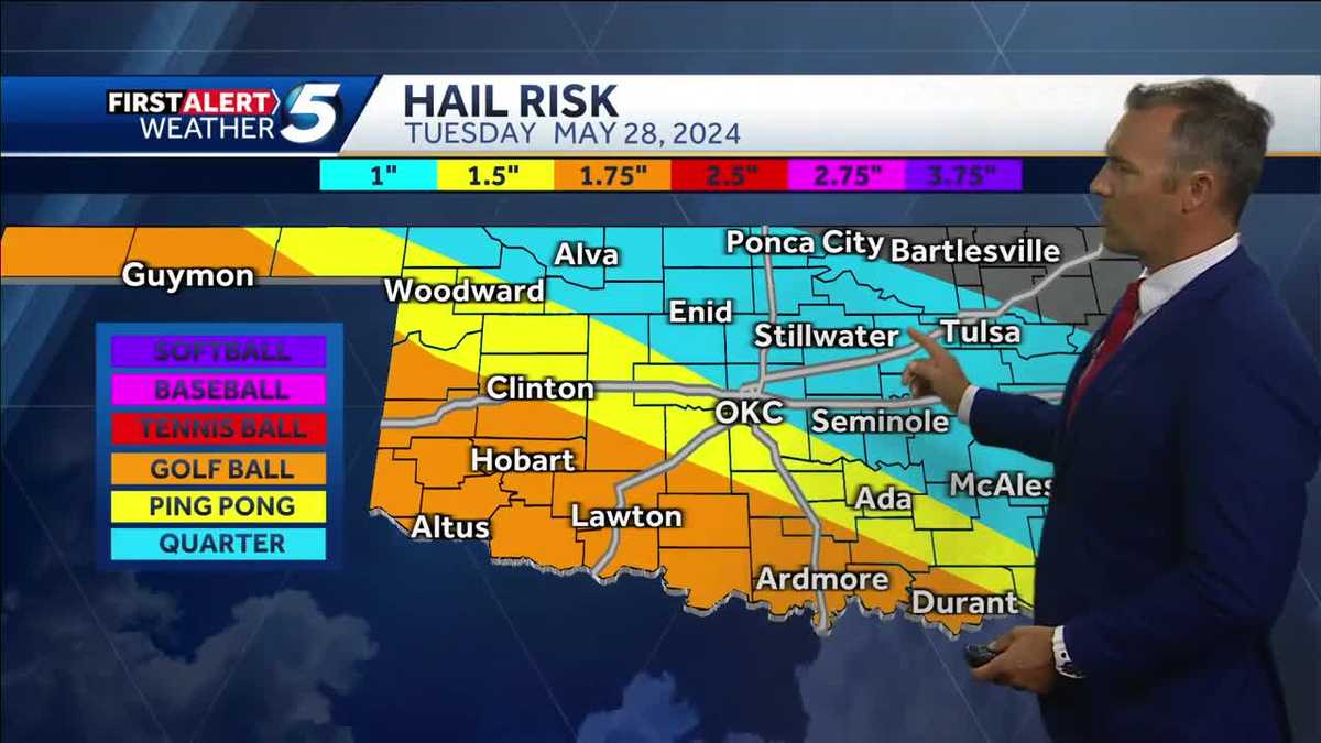 TIMELINE: Storms could bring hail, 70 mph winds and a tornado risk to Oklahoma