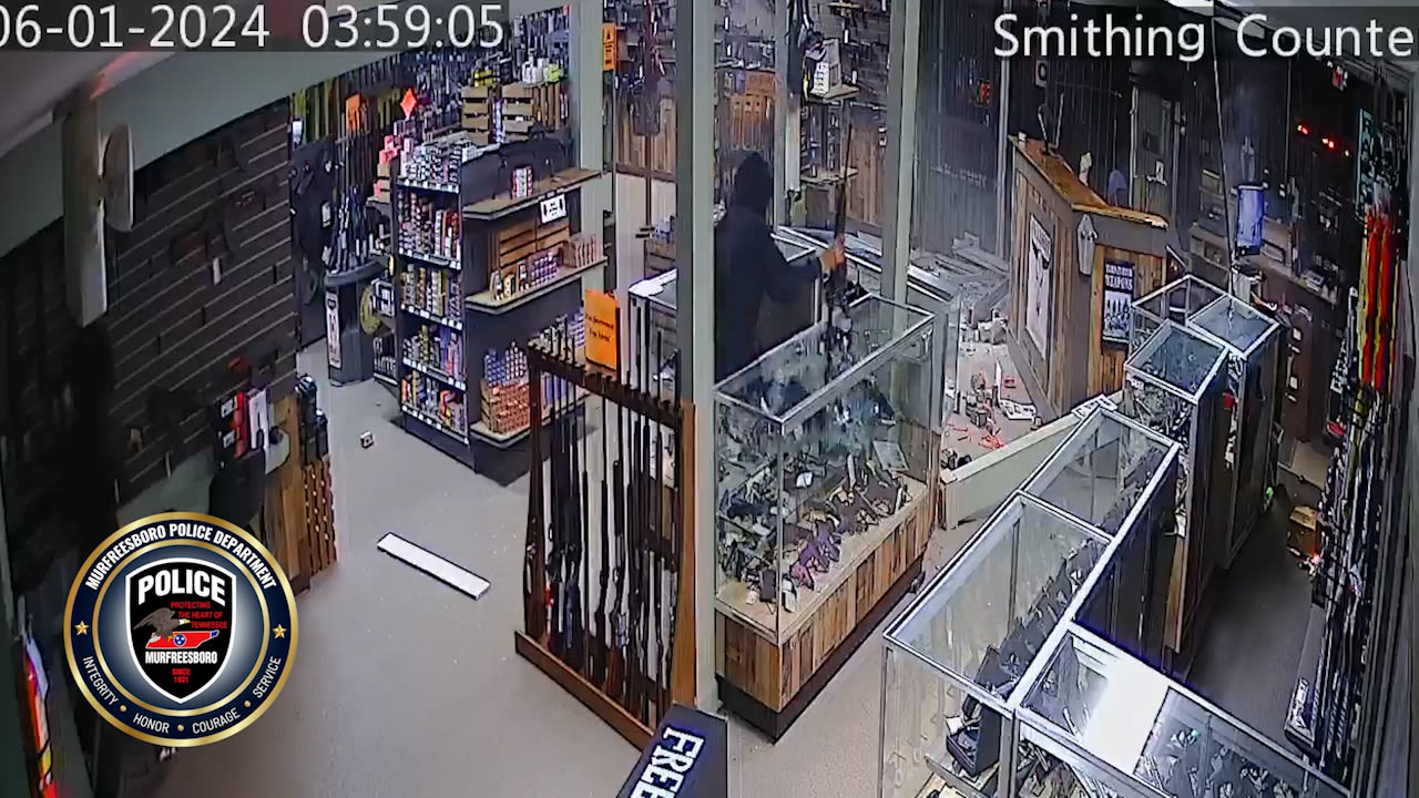 Video shows dramatic ‘smash and grab’ at Murfreesboro gun shop