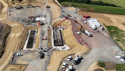 Aerial pictures show progress on major road scheme