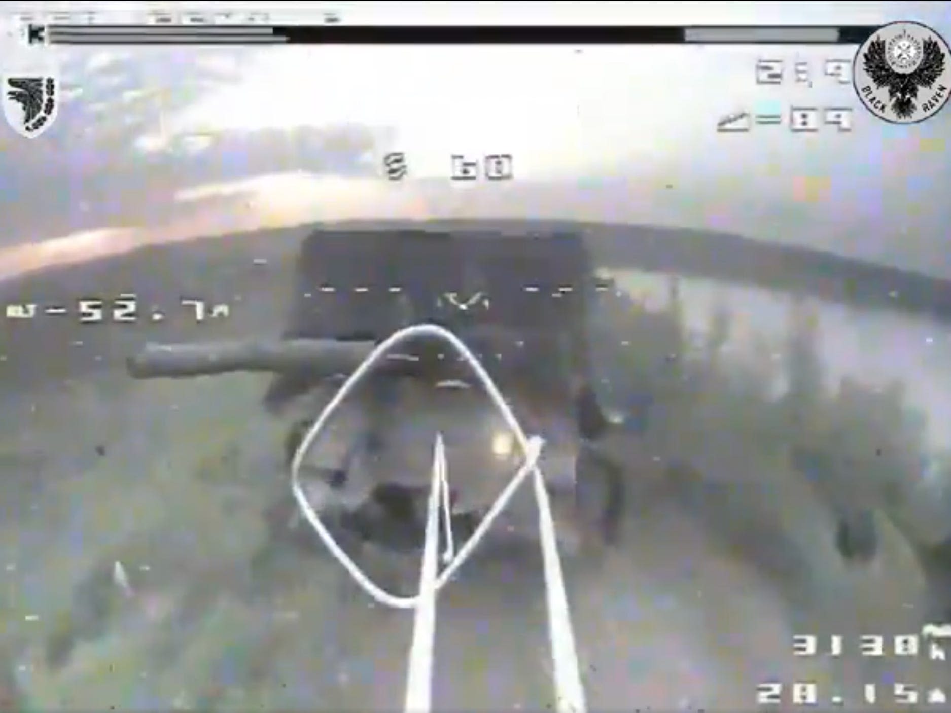 Video shows a Ukrainian drone finding an easy way around a Russian tank's 'turtle' defenses