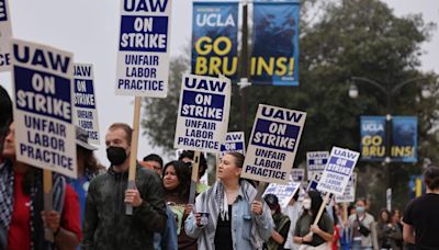 Kaffiyehs and pickets: UCLA, UC Davis workers strike over treatment at pro-Palestinian protests