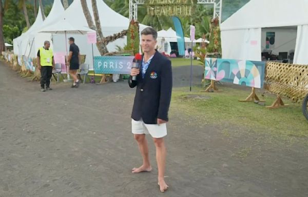 Colin Jost Had Best One-Liner of Olympics While Reporting on Surfing in Tahiti