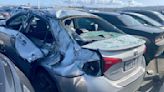 Tire falls off United Airlines flight immediately after takeoff in San Francisco, damaging several cars