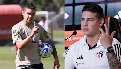 James Rodríguez sonríe en Brasil: sorprendió en los entrenamientos del Sao Paulo antes del clásico