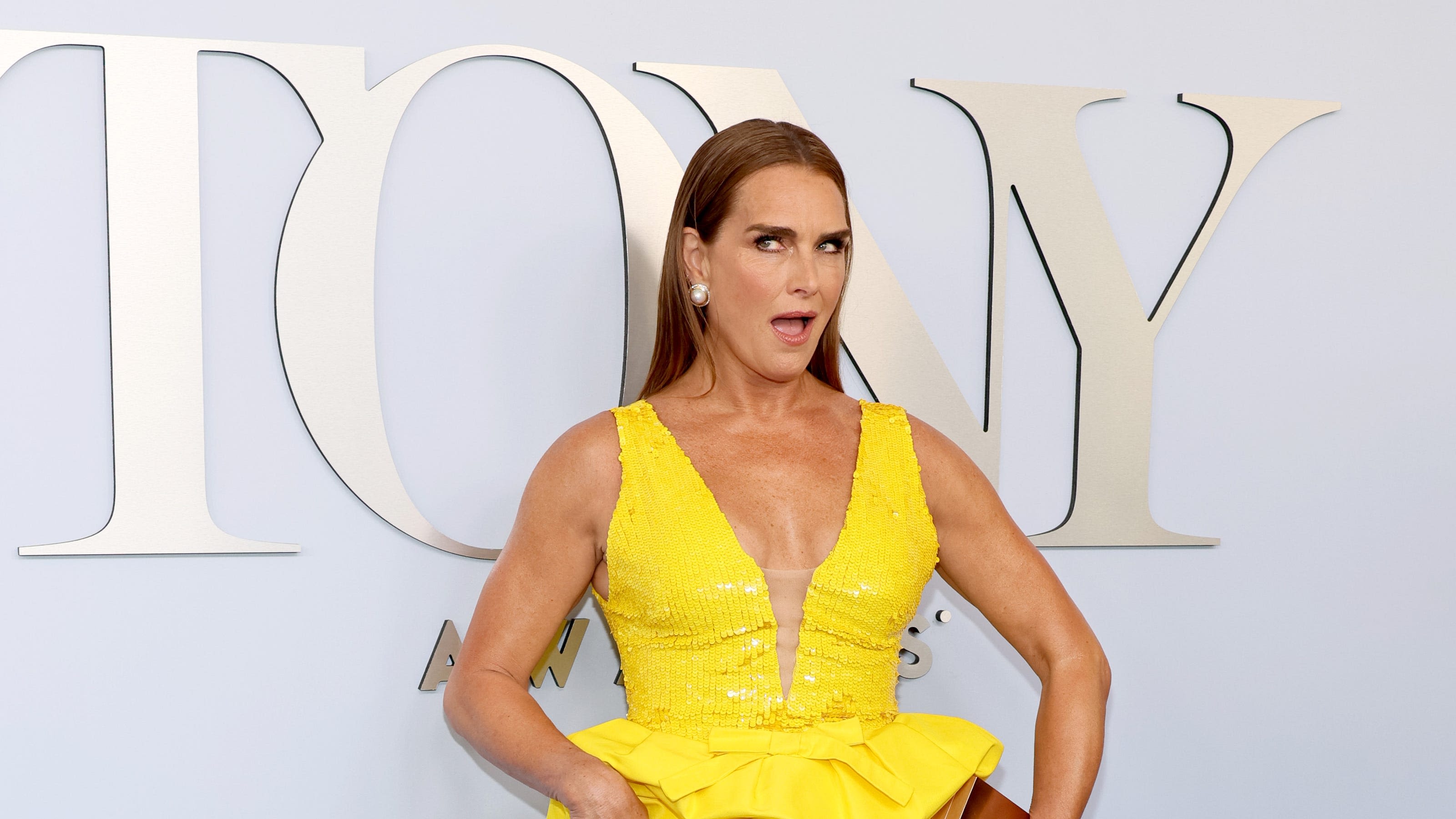 Brooke Shields trades heels for Crocs at 2024 Tony Awards