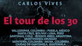 “El Tour de los 30” de Carlos Vives llega para conmemorar su trayectoria musical