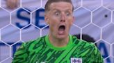 Fans spot Pickford's cheeky distraction tactics before saving Akanji penalty