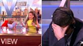 “The View” producer hangs head as Joy Behar reads scandalous sex excerpt from Sunny Hostin's book: 'Cupped his ass'