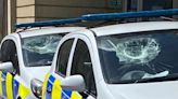 Patrol cars smashed up outside Bath police station