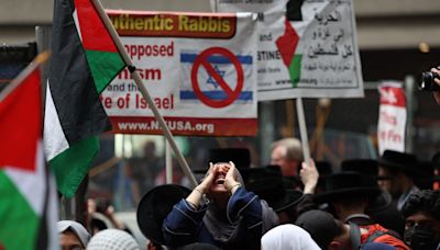 Gaza protestors picket outside of Met Gala 2024