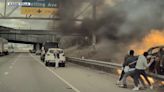 Good Samaritans pull driver from car engulfed in flames after crash on I-94 in Minnesota