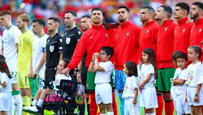 Why does Cristiano Ronaldo stand sideways during Portugal's national anthem at Euro 2024?