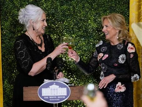 Jill Biden recognizes her fellow teachers at a swanky White House dinner for answering 'a calling'