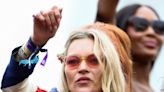 Kate Moss wears Union Jack blazer atop pageant bus days after Johnny Depp verdict