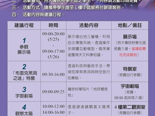 臺北天文館大學天文日 持學生證免費參觀