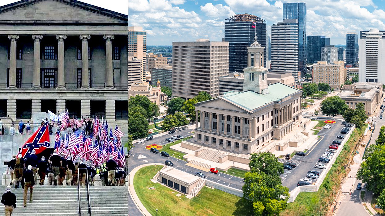 Hundreds of Patriot Front right-wing extremists march through Nashville