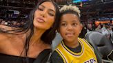 Proud basketball mom Kim Kardashian shows off hooper son Saint West's skills on the court