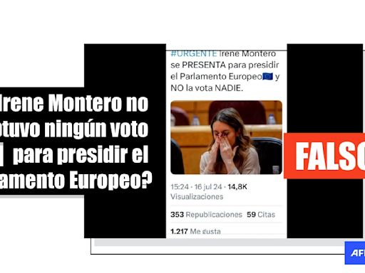 La exministra española Irene Montero sí logró votos para presidir el Parlamento Europeo, 61 en total